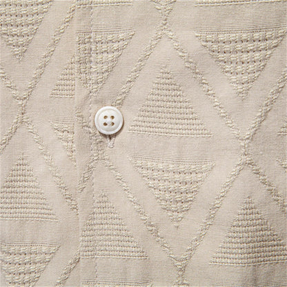 ストレッツ＆ヒル メンズ カジュアル コットン ジャカード サマーシャツ