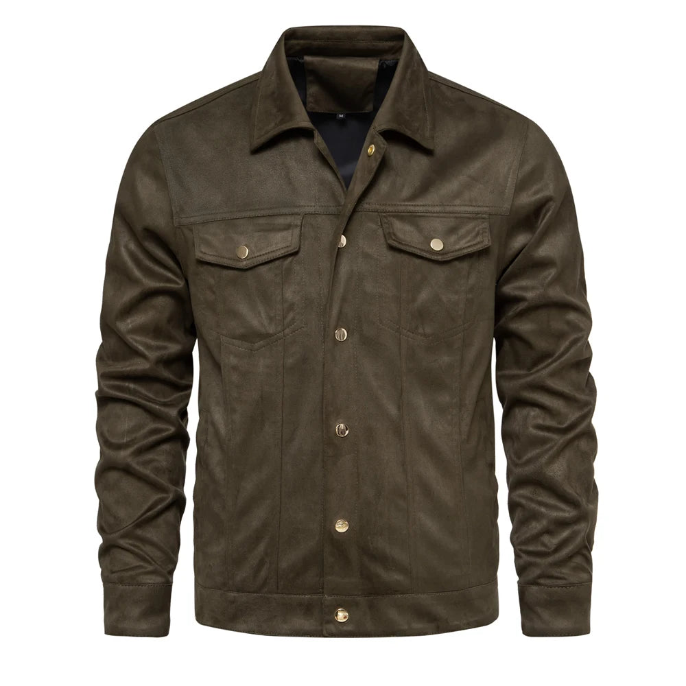 Strets & Hill Men's Suede Leather Jacket for Autumn Style