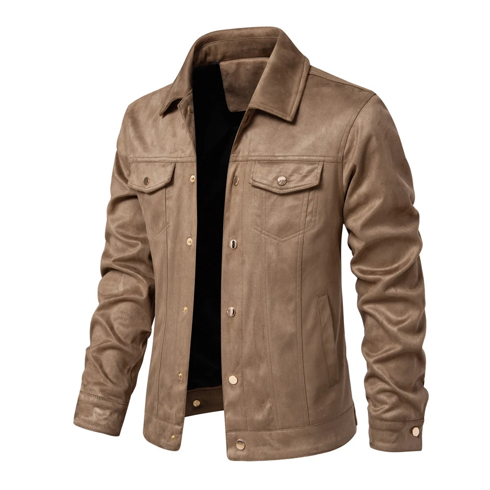Strets & Hill Men's Suede Leather Jacket for Autumn Style