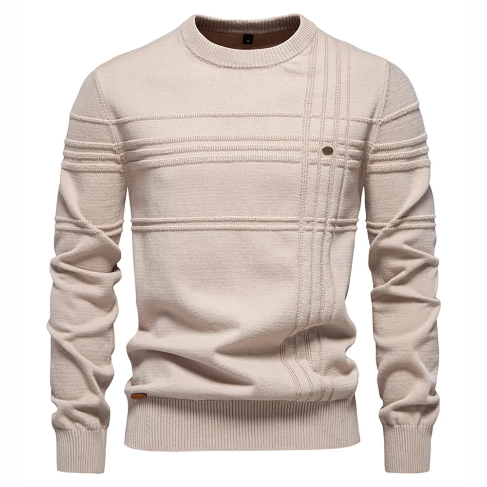 Strets & Hill Men's Knitted Crewneck Sweater for Warmth