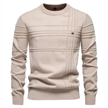 Strets & Hill Men's Knitted Crewneck Sweater for Warmth