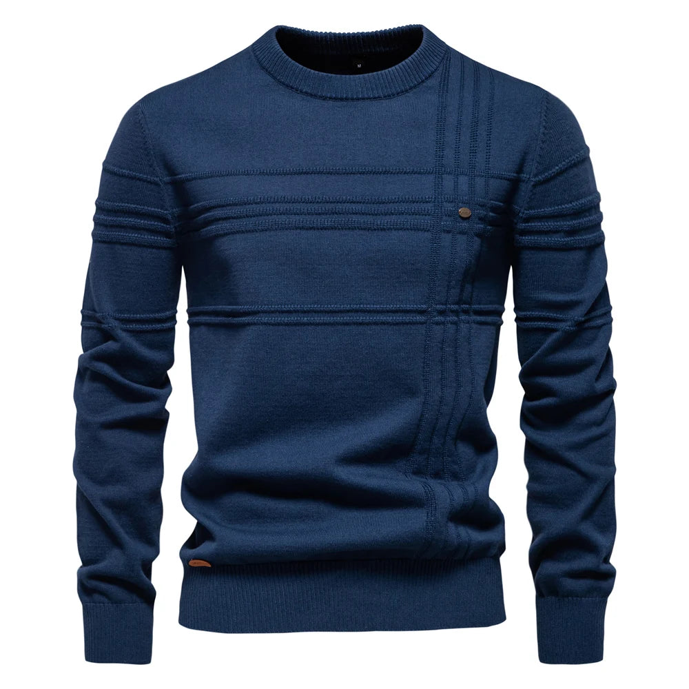 Strets & Hill Men's Knitted Crewneck Sweater for Warmth
