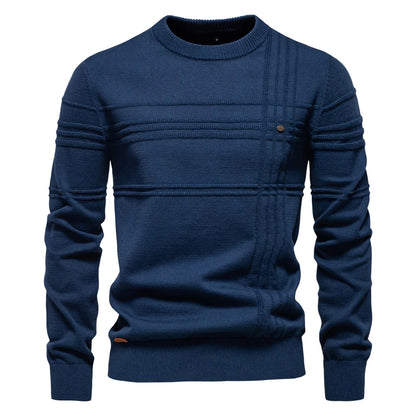 Strets & Hill Men's Knitted Crewneck Sweater for Warmth