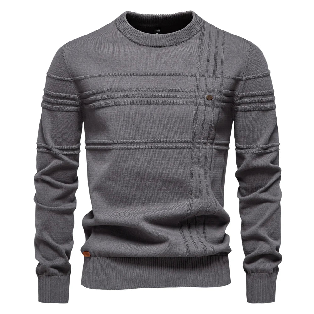 Strets & Hill Men's Knitted Crewneck Sweater for Warmth
