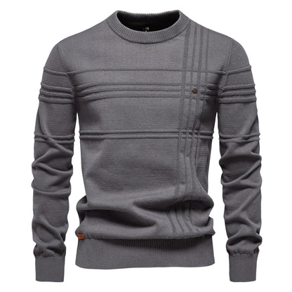 Strets & Hill Men's Knitted Crewneck Sweater for Warmth