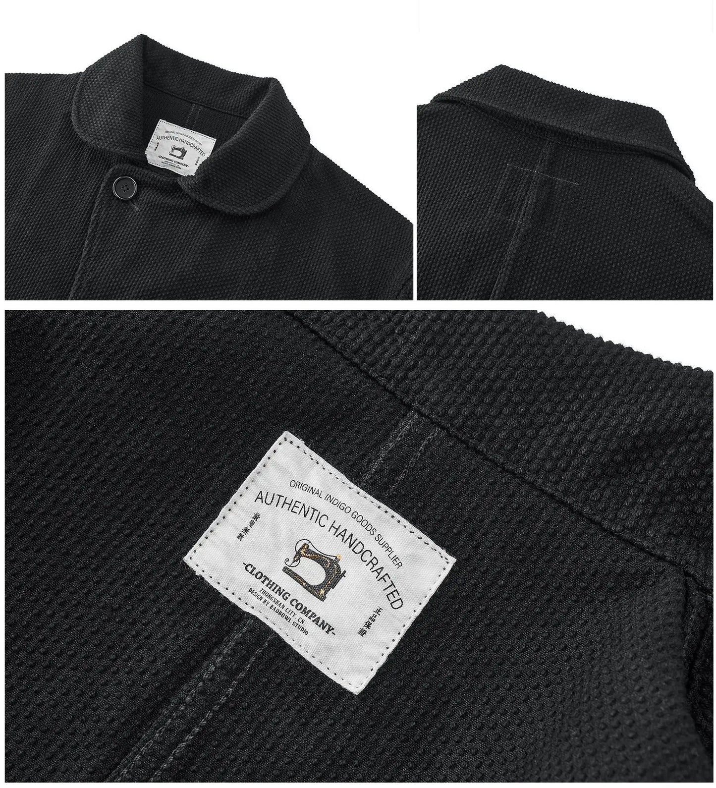 Autumn And Winter Plant Dyed Cotton Retro Ink-Dyed Suit Jacket