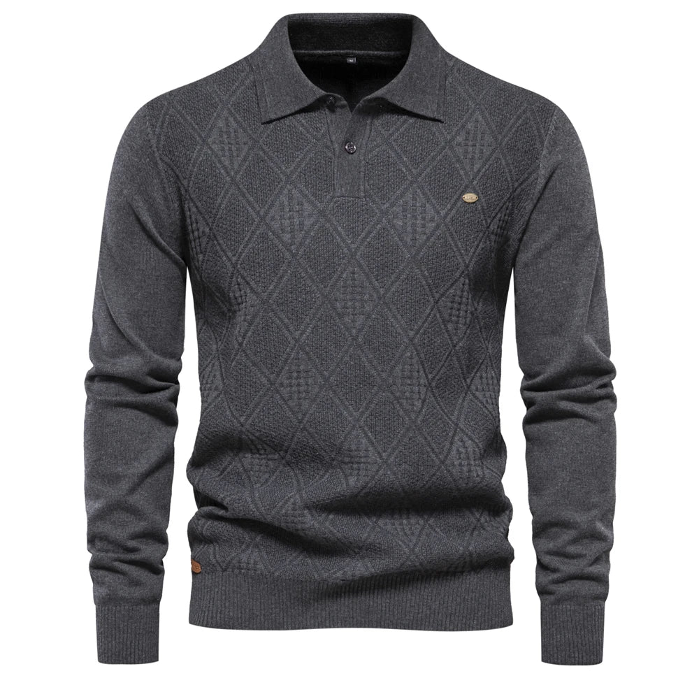 Strets & Hill Men’s Cotton Polo Sweater for Casual Elegance