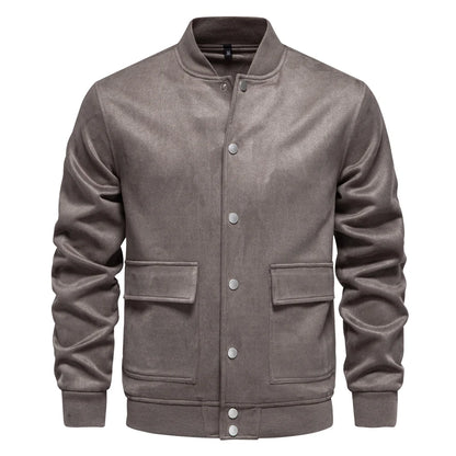 Strets & Hill Men's Suede Bomber Jacket for Casual Style