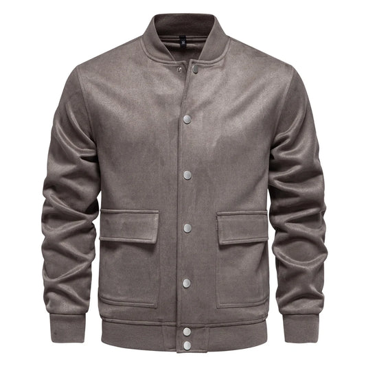 Strets & Hill Men's Suede Bomber Jacket for Casual Style