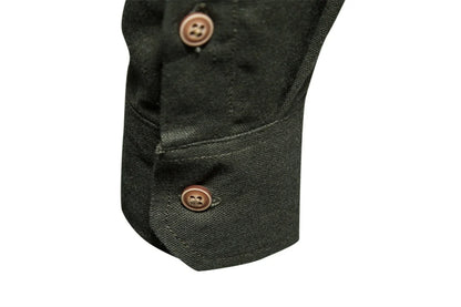 Strets & Hill Men's Cotton Long Sleeve Pocket Shirt, Solid Color