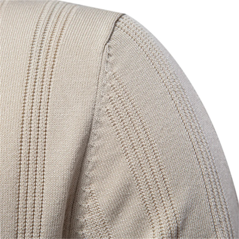 Strets & Hill Summer Ribbed Knit Polo Shirt for Men