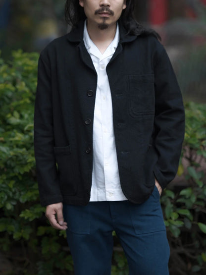 Autumn And Winter Plant Dyed Cotton Retro Ink-Dyed Suit Jacket