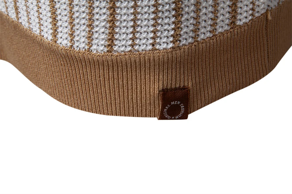 Striped Mesh Polo Shirt