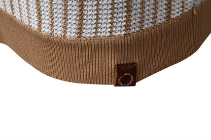 Striped Mesh Polo Shirt