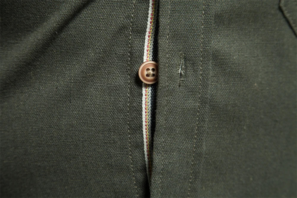 Strets & Hill Men's Cotton Long Sleeve Pocket Shirt, Solid Color