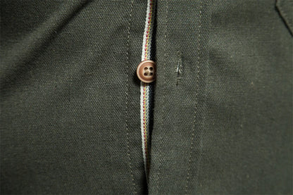 Strets & Hill Men's Cotton Long Sleeve Pocket Shirt, Solid Color