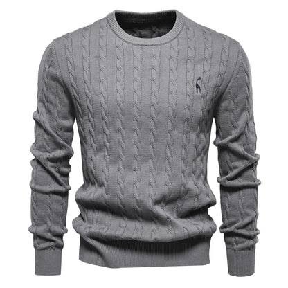 Strets & Hill Giraffe Knitted Sweater for Men, Cozy Style