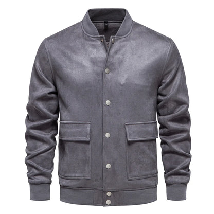 Strets & Hill Men's Suede Bomber Jacket for Casual Style