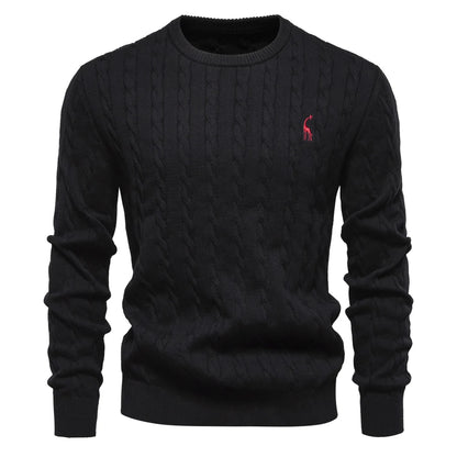 Strets & Hill Giraffe Knitted Sweater for Men, Cozy Style