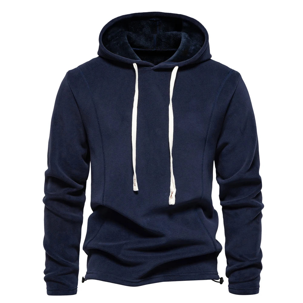 Autumn Winter Solid Fleece Hoodie