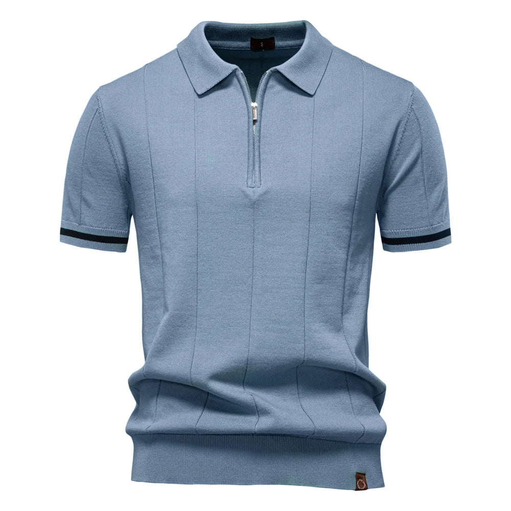 Slim Fit Zipper Polo Shirt