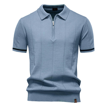 Slim Fit Zipper Polo Shirt