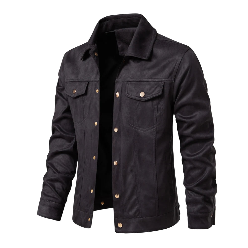 Strets & Hill Men's Suede Leather Jacket for Autumn Style
