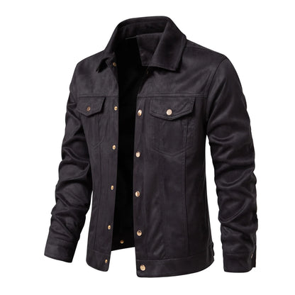 Strets & Hill Men's Suede Leather Jacket for Autumn Style