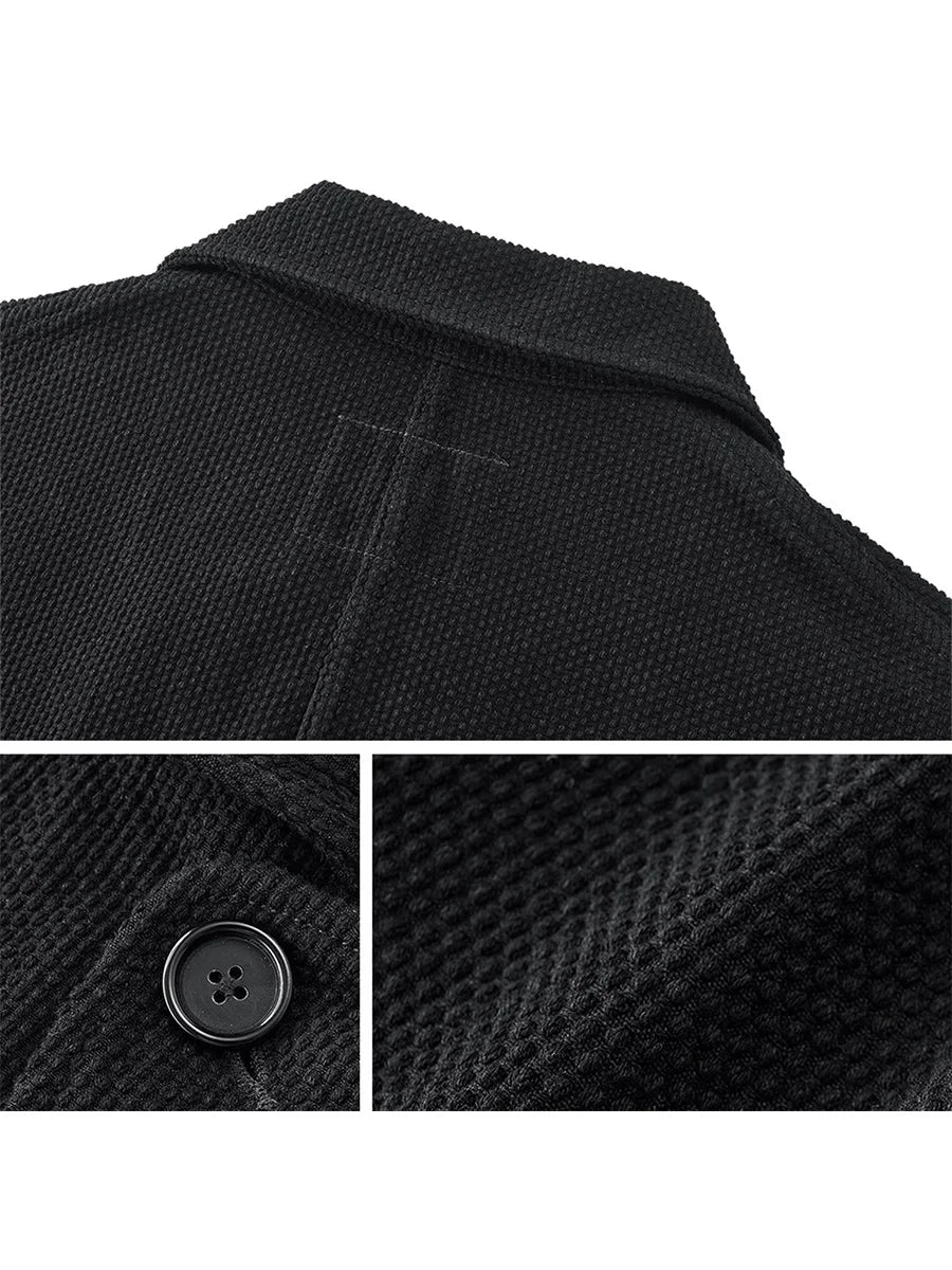 Autumn And Winter Plant Dyed Cotton Retro Ink-Dyed Suit Jacket