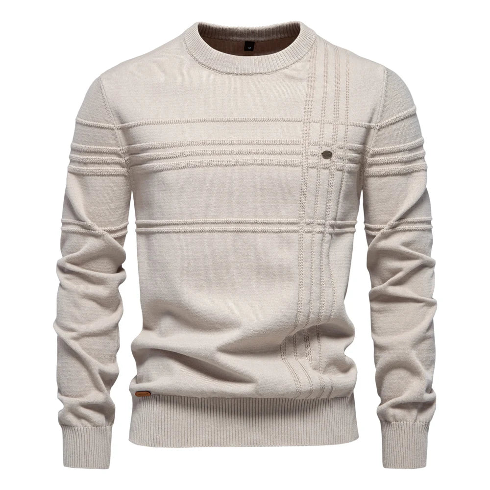 Strets & Hill Men's Knitted Crewneck Sweater for Warmth