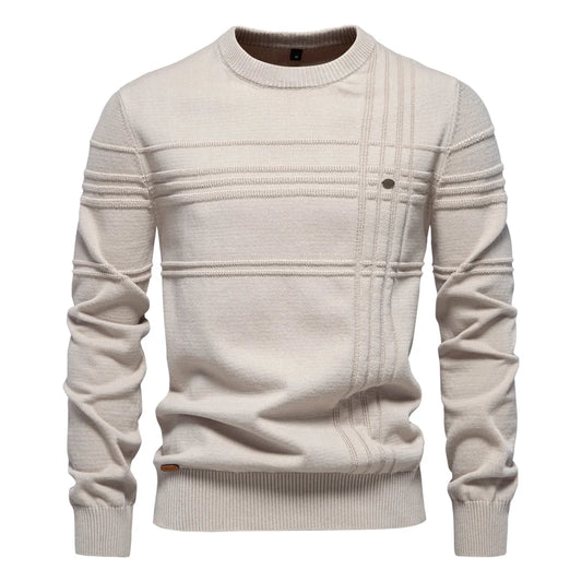 Strets & Hill Men's Knitted Crewneck Sweater for Warmth