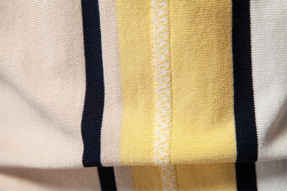 Strets & Hill Men's Lightweight Striped Polo Shirt for Summer