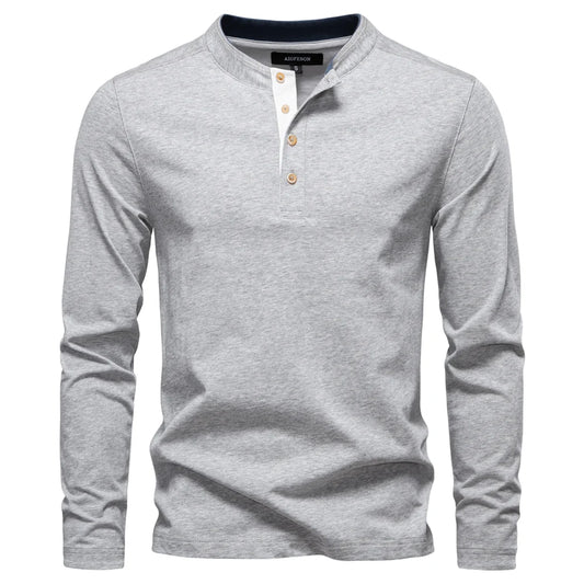 Thermal Long Sleeve Henley Collar Shirt