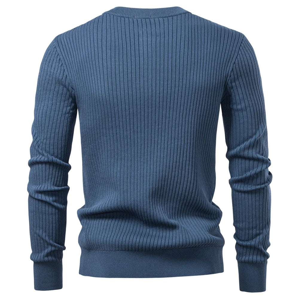Long Sleeve Button Placket Polo Shirt Men