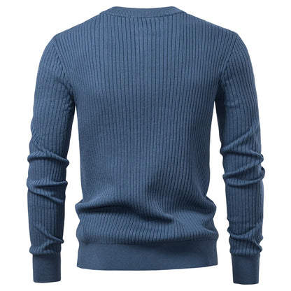 Long Sleeve Button Placket Polo Shirt Men