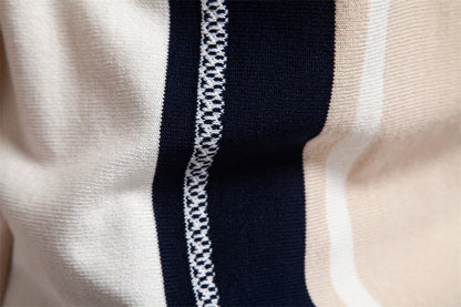 Strets & Hill Men's Lightweight Striped Polo Shirt for Summer