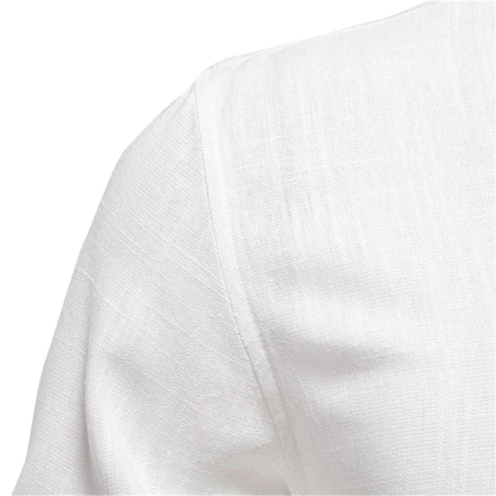 Strets & Hill Men's Casual Linen Long Sleeve Button-Down Shirt