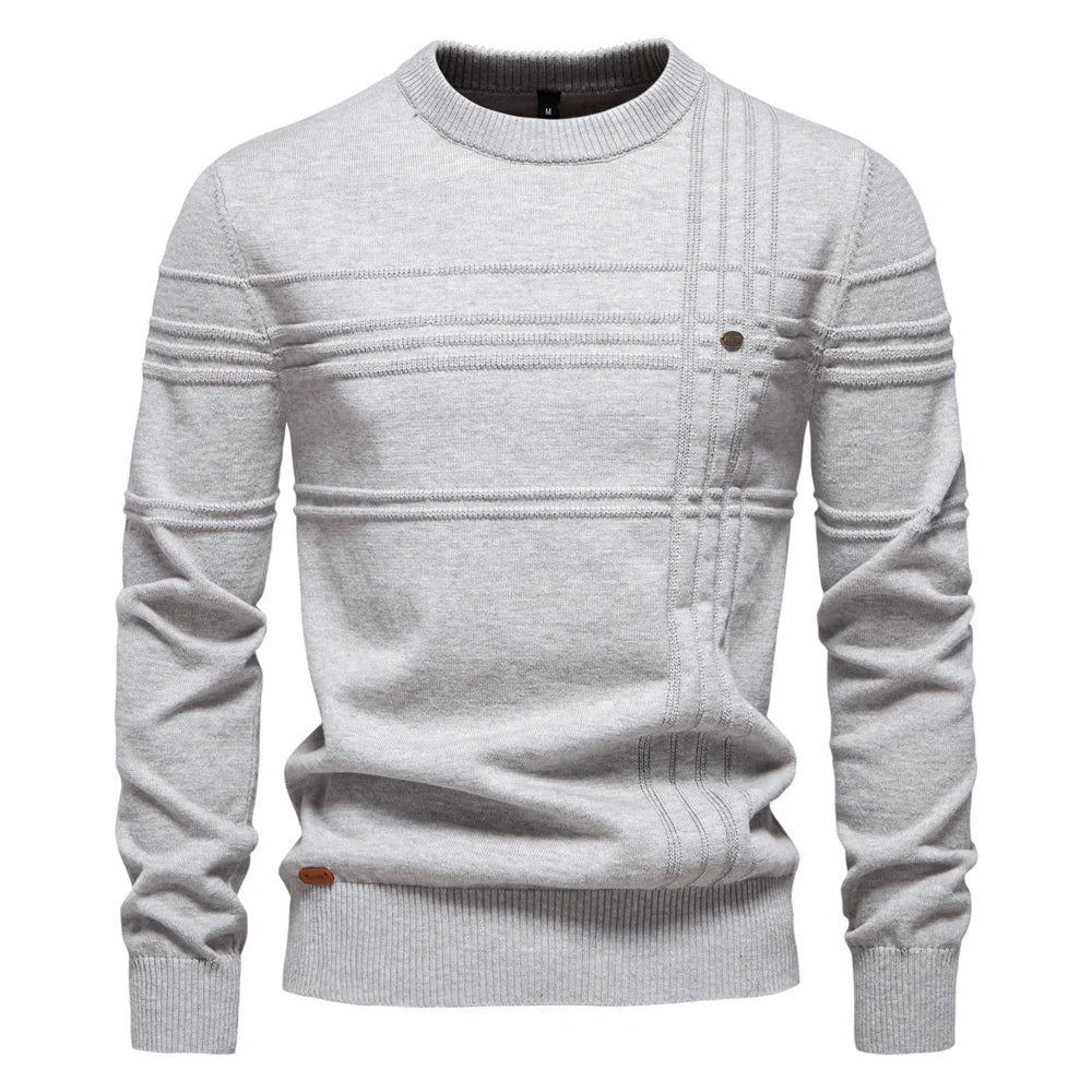 Strets & Hill Men's Knitted Crewneck Sweater for Warmth