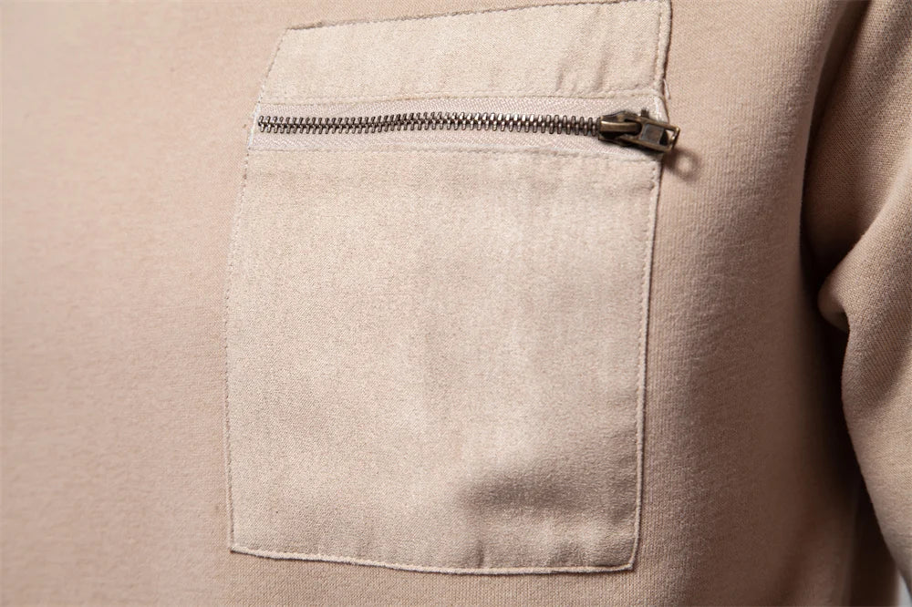 Strets & Hill Cotton Zip Pocket Sweatshirt for Men