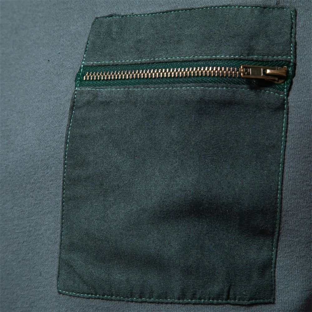 Strets & Hill Cotton Zip Pocket Sweatshirt for Men