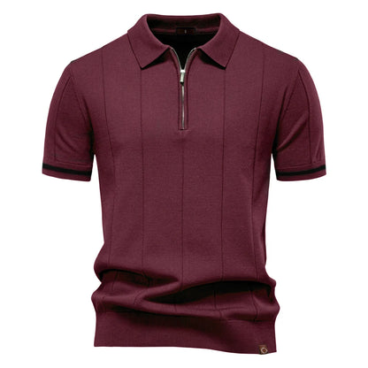 Slim Fit Zipper Polo Shirt