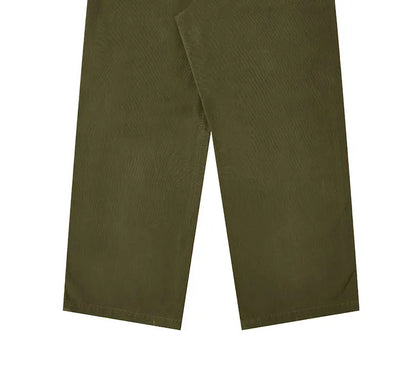 American Retro Army Green Overalls Casual Pants