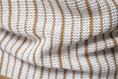 Striped Mesh Polo Shirt