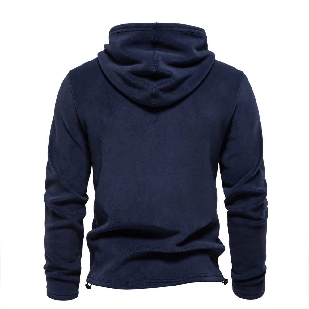 Autumn Winter Solid Fleece Hoodie