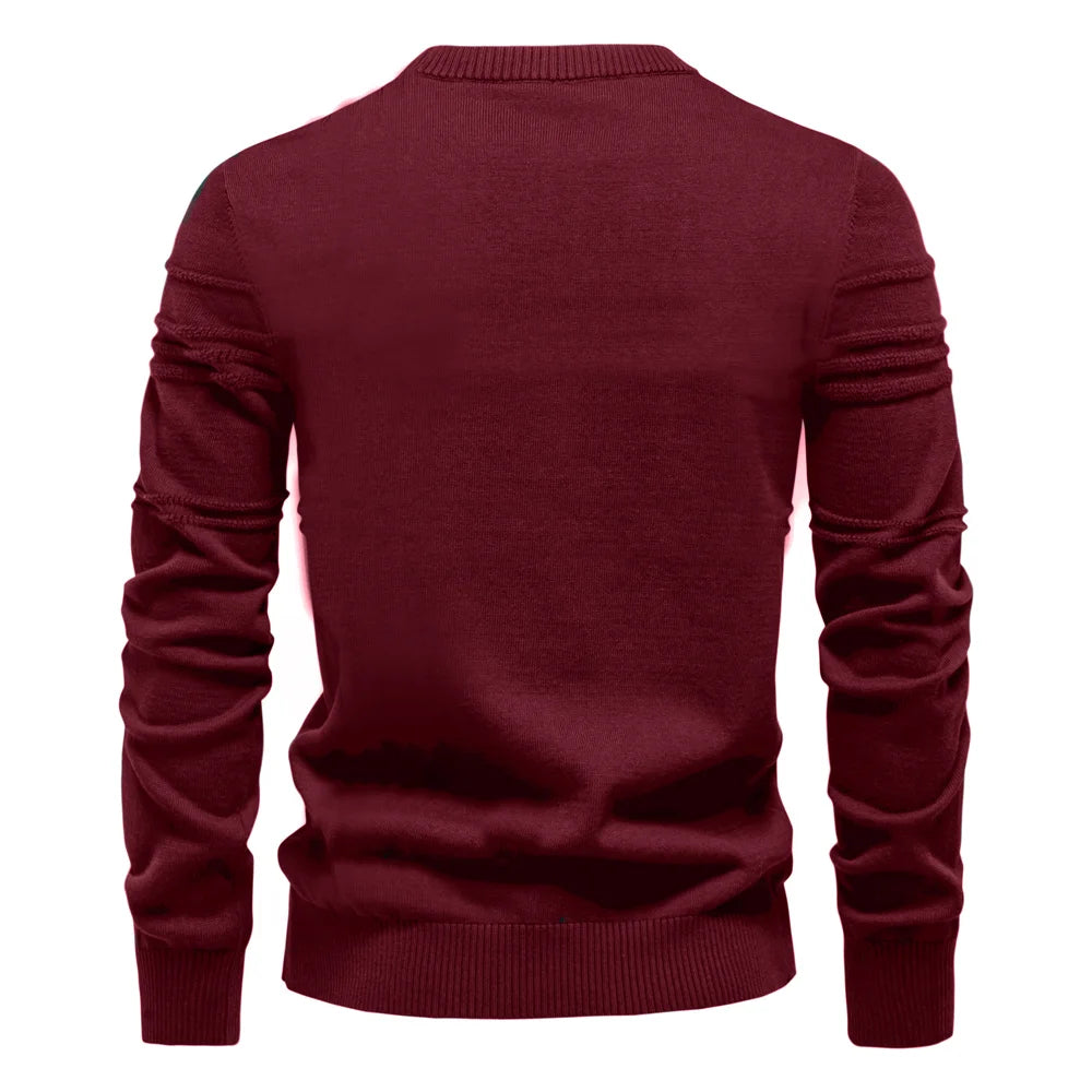 Strets & Hill Men's Knitted Crewneck Sweater for Warmth