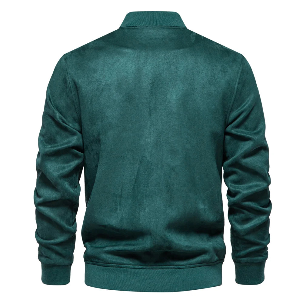 Strets & Hill Men's Suede Bomber Jacket for Casual Style