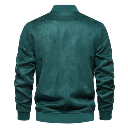 Strets & Hill Men's Suede Bomber Jacket for Casual Style