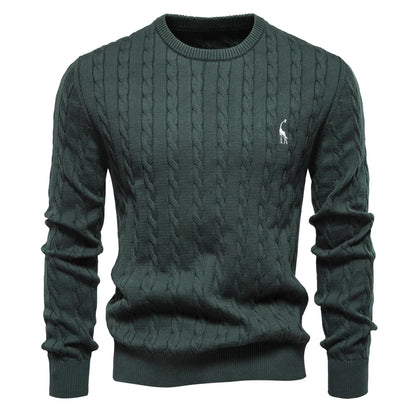 Strets & Hill Giraffe Knitted Sweater for Men, Cozy Style
