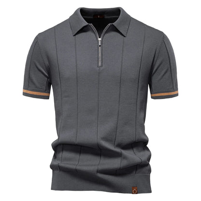 Slim Fit Zipper Polo Shirt