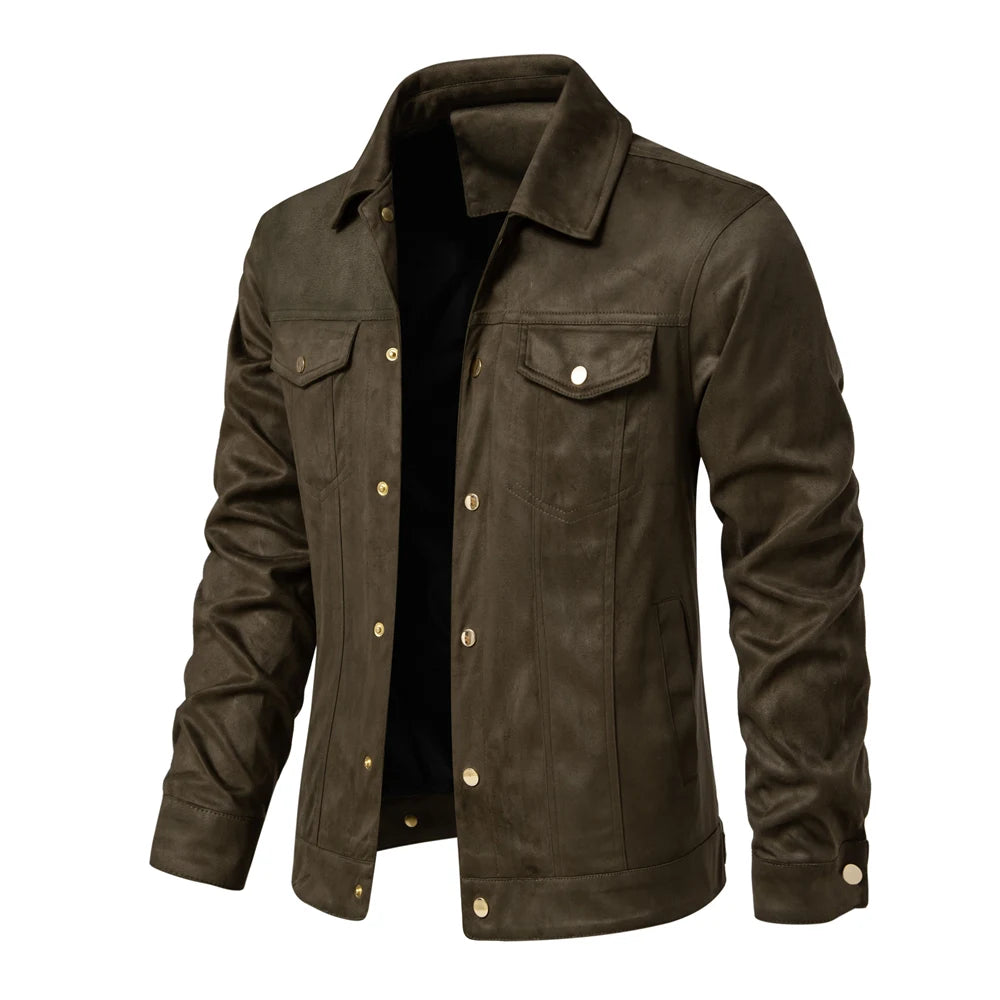 Strets & Hill Men's Suede Leather Jacket for Autumn Style